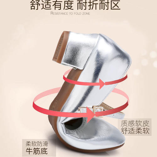 拉丁舞鞋女士软底舞蹈鞋交谊摩登广场舞鞋银色漆皮中跟旗袍走秀鞋 - 图1