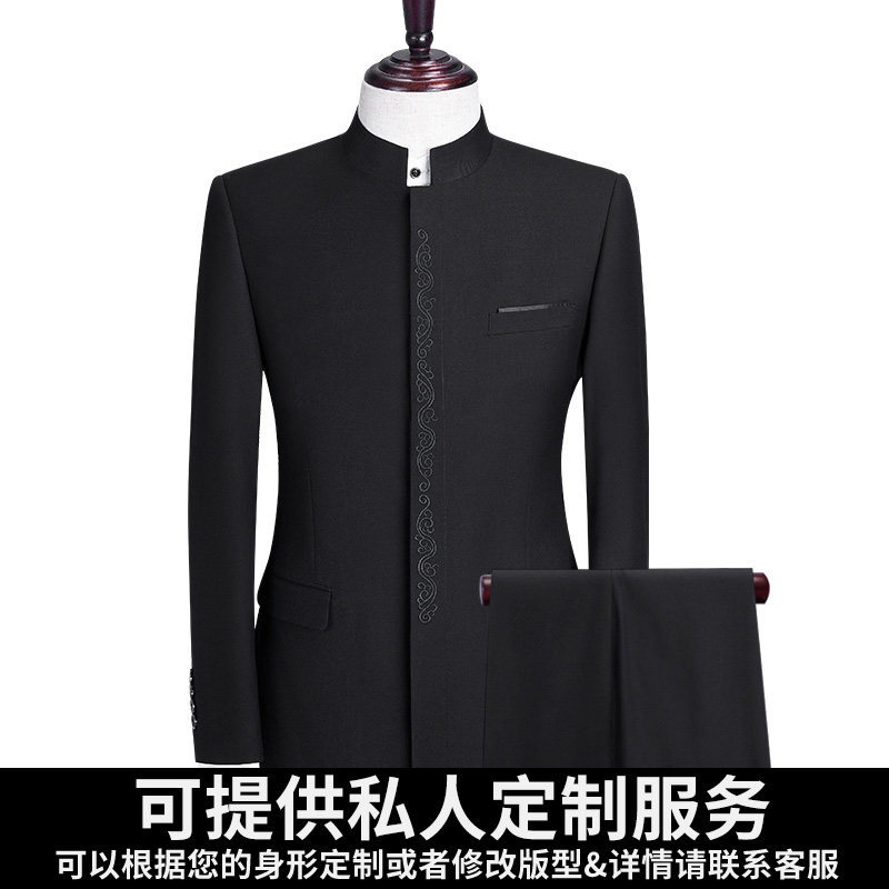 春秋中山装男士中华立领韩版西服 狮豹王子民族服装
