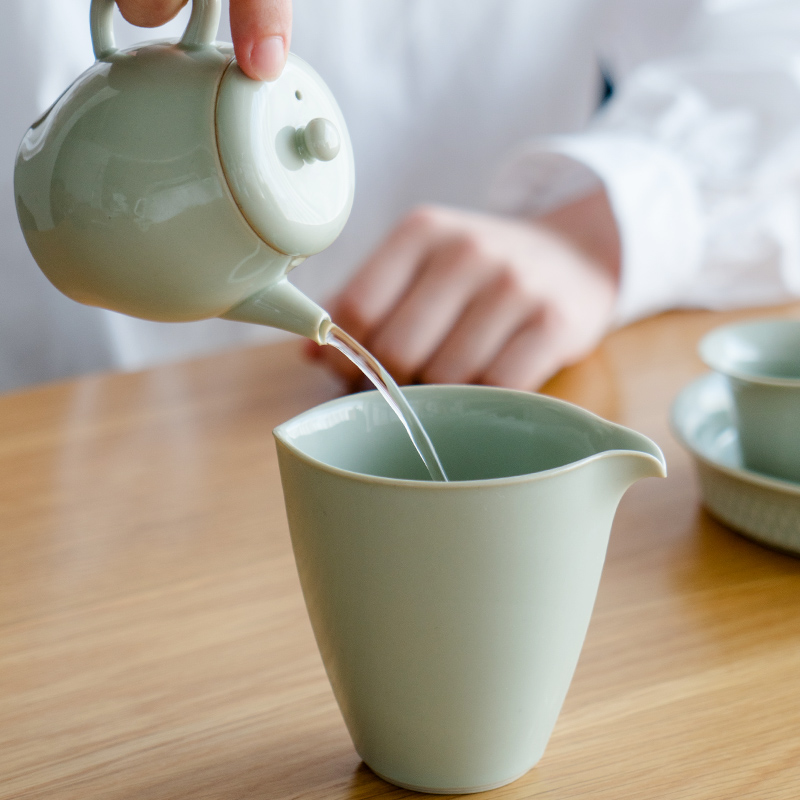 窑青釉茶壶小号雅趣壶单壶家用陶瓷功夫茶具防烫带过滤高档泡茶壶 - 图2