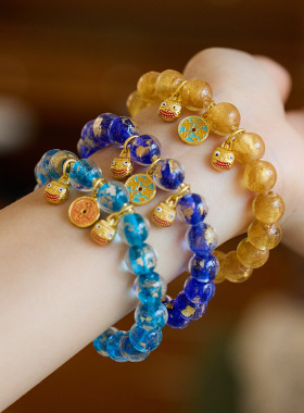 寺庙同款香灰琉璃手串七彩