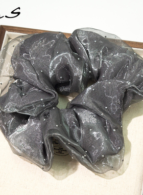 AS双层网纱点钻发圈女百搭