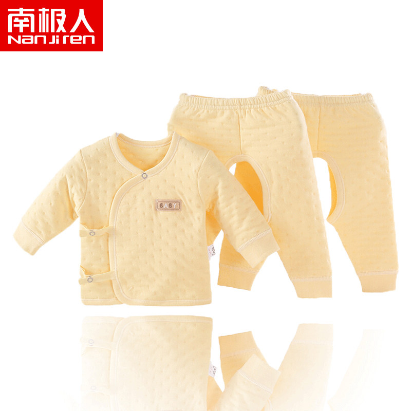南极人新生儿保暖衣秋冬0-3和尚服 南极人绒安内衣套装