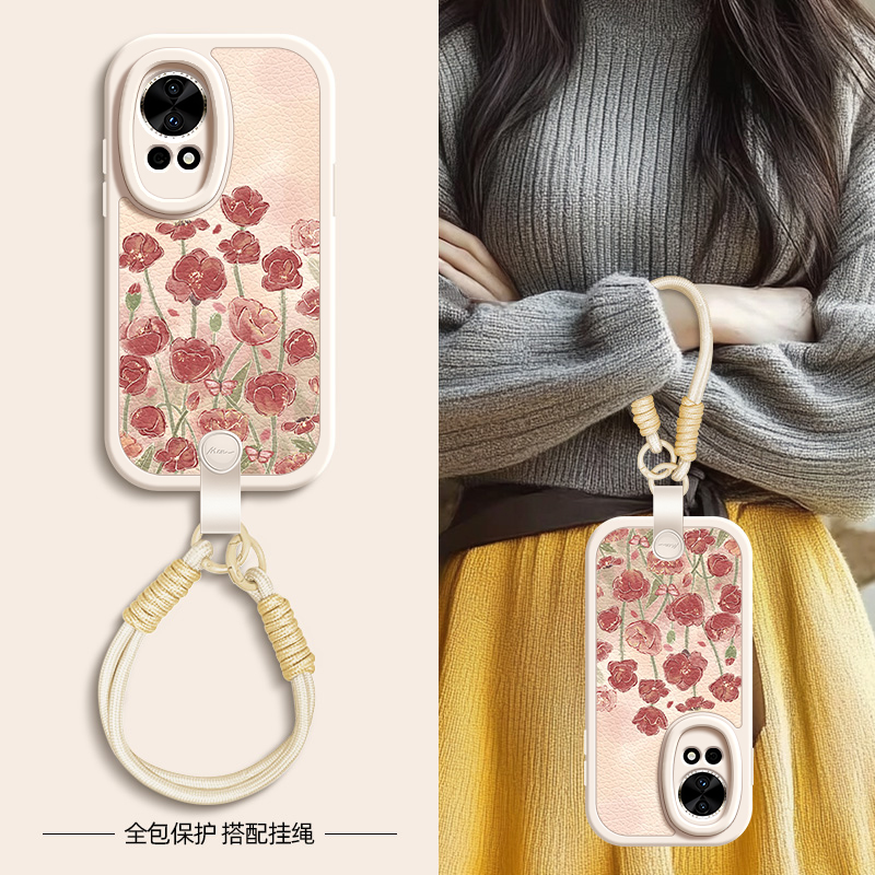 虞美人适用华为nova14手机壳nova13pro小羊皮nove10新款novo12ultra夏天斜挎挂绳12活力版10z女款11SE网红 - 图0