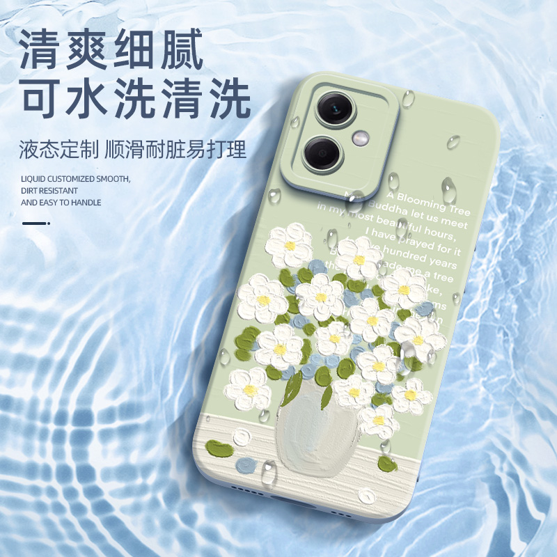 白兰花适用红米note12pro手机壳新款小米note11tpro十全包防摔redminote10por+女后noto8硅胶6极速版7/9a - 图1