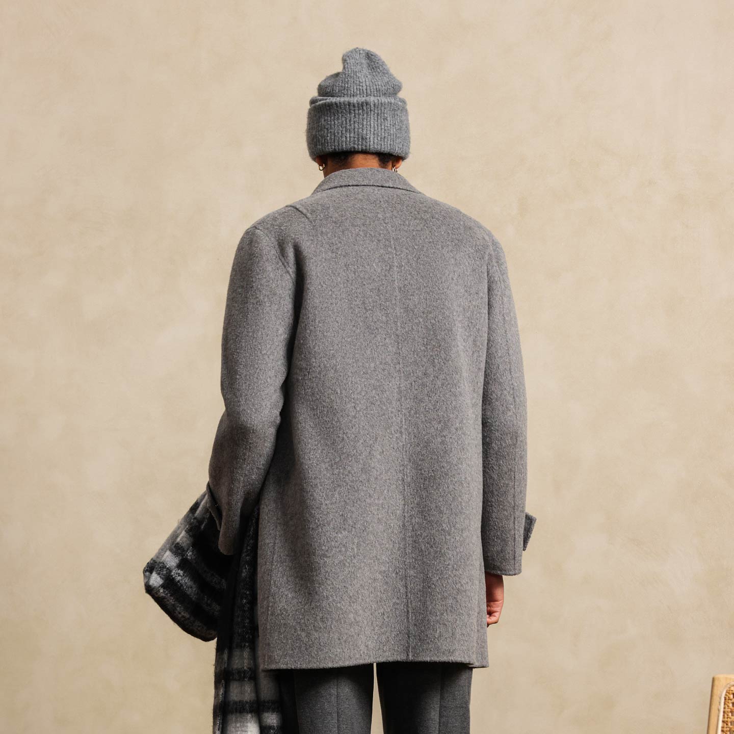 JDV商场同款灰色羊毛大衣秋冬新款时尚潮流毛呢大衣外套男士 - 图0