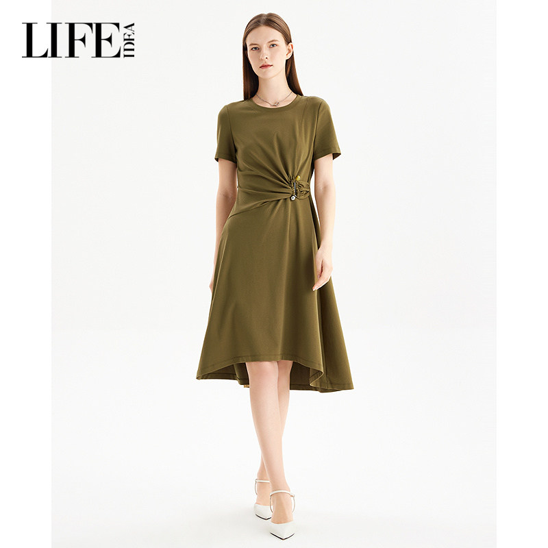 莱芙·艾迪儿特别漂亮掐腰连衣裙夏女2025新款纯色休闲包臀连衣裙,淘宝优惠券,粉丝福利购,淘宝优惠卷