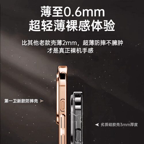 [气囊防摔]第一卫适用苹果17promax手机壳iPhone15新款16硅胶13透明14情侣12镜头全包17高级感XR女plus保护套 - 图2