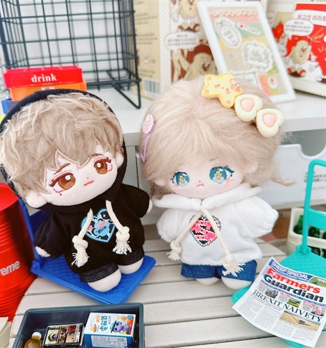 现货娃衣10cm棉花娃娃海星体正常体15CM连帽帽白色卫衣黑衣服换装 - 图3