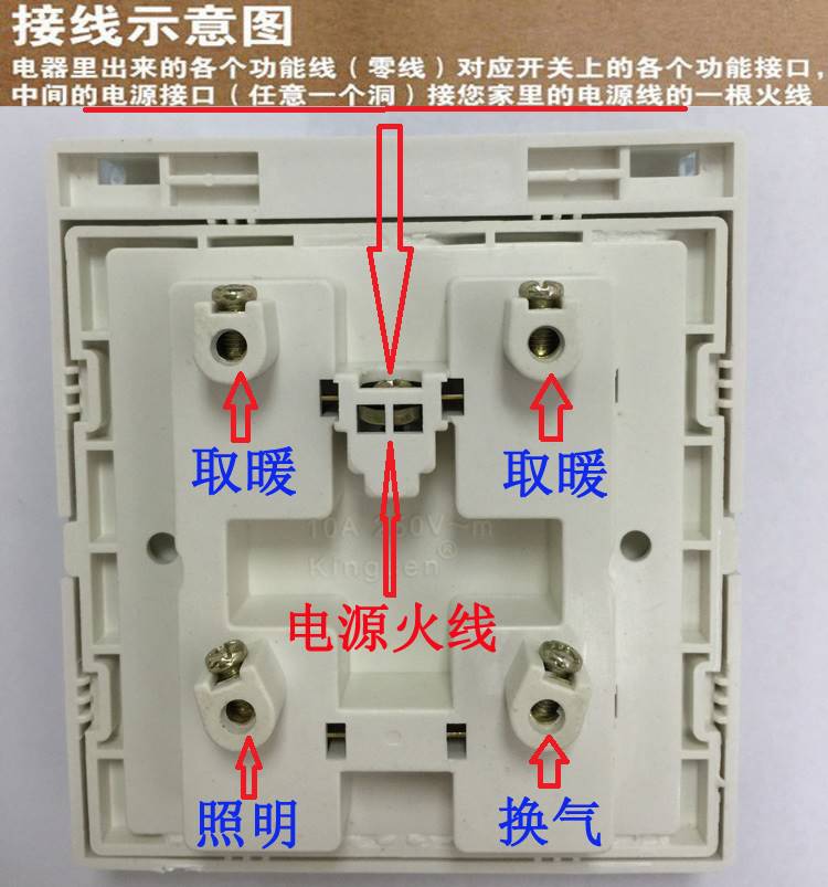 浴霸开关四开4开86型卫生间四合一带盖开关翻盖透明磨砂盖带荧光 - 图0