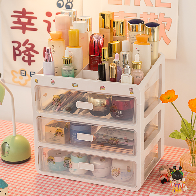 桌面抽屉式大容量桌上学生收纳盒 sivass希维思书桌收纳置物架