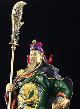 桌面供奉纯铜关云长客厅工艺品