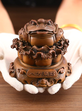 宽和三足金蟾仿古风做旧开业礼品