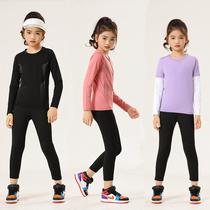 Children Tight Clothes Training Clothes Basketball Sports Suit Autumn Winter Girl Running Yoga Fitness Suit Beating Bottom Speed Dry Clothes