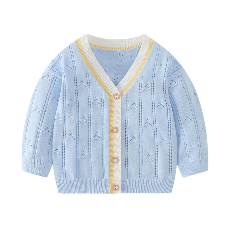 男童针织开衫夏季男宝宝薄款防晒衣儿童洋气空调衫上衣婴儿小外套 - 图3