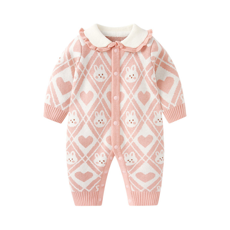 婴儿衣服秋冬针织连体衣女宝宝毛衣冬装公主小月龄幼儿春装外出服,淘宝优惠券,粉丝福利购,淘宝优惠卷