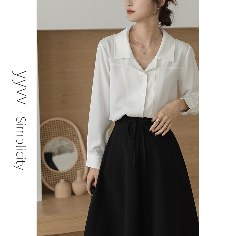 yyvv雪纺外穿百搭春秋新款长袖衬衫 yyvv服饰衬衫