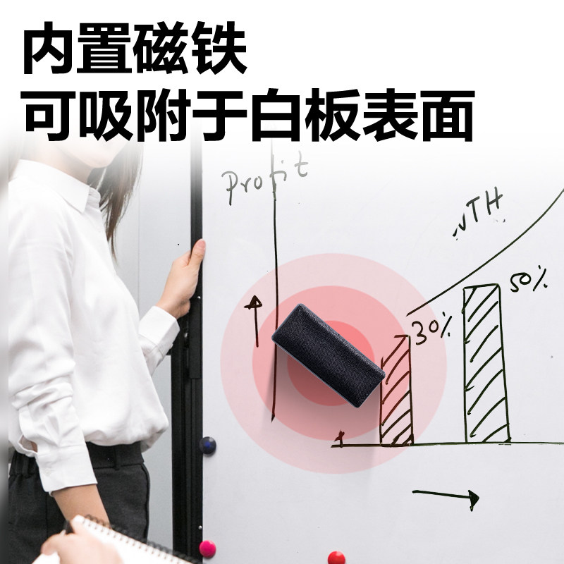 得力白板擦7838大号磁性白板擦黑板擦绒布画板板擦学校黑板擦磁吸电子玻璃白板擦可吸附绿板擦粉笔擦白板刷,淘宝优惠券,粉丝福利购,淘宝优惠卷