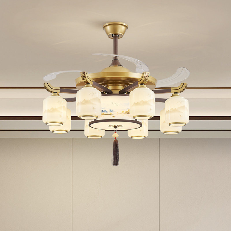 新中式隐形风扇灯中国风一体吊扇灯客厅灯禅意实木色餐厅2025新款,淘宝优惠券,粉丝福利购,淘宝优惠卷