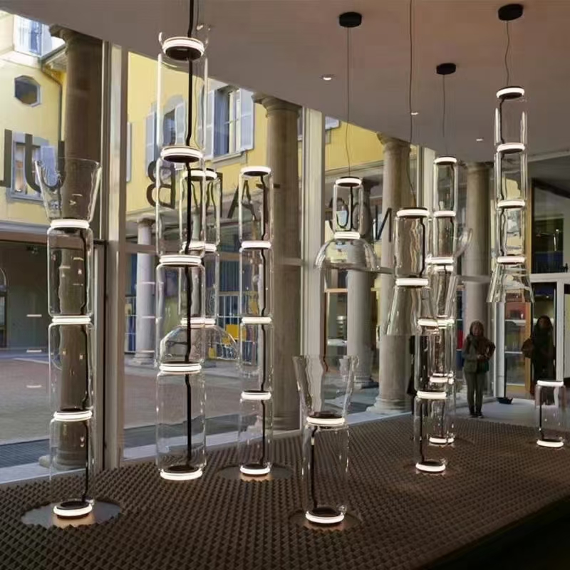 意大利设计师玻璃立式落地灯客厅卧室床头样板房轻奢时光隧道台灯 - 图2