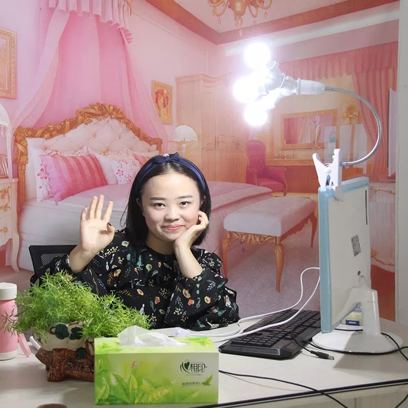 手機直播補光燈主播美顏嫩膚高清瘦臉桌面小型打光燈房間檯燈網紅自拍燈抖音拍照神器美光女主播電腦通用燈光