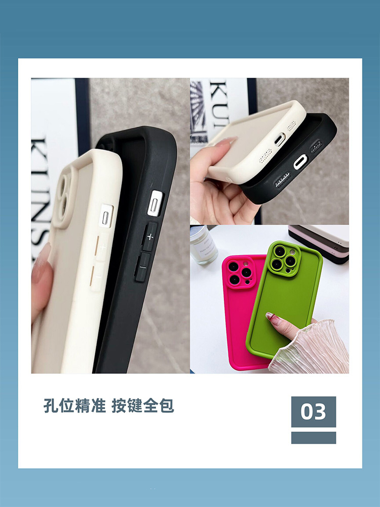 适用苹果6手机壳边框加厚防摔iPhone6sPlus新款天使眼保护套6Plus直边液态硅胶6s男女情侣磨砂软壳-图3