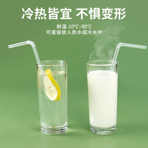透明一次性可弯曲吸管产妇儿童单独包装单支弯细吸管专用喝水饮料 - 图1