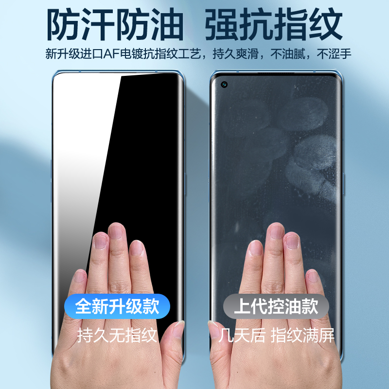 opporeno6pro钢化膜reno5pro十手机膜reno4por曲面防窥膜opopreno3全屏防窥oppo曲屏新款保护贴膜+全包边防摔 - 图2