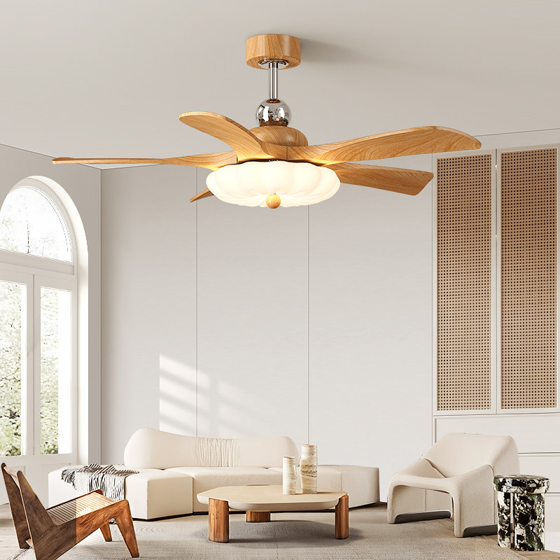 铭琢原木风大风量静音风扇吊灯全光谱护眼高亮灯具客厅餐厅,淘宝优惠券,粉丝福利购,淘宝优惠卷