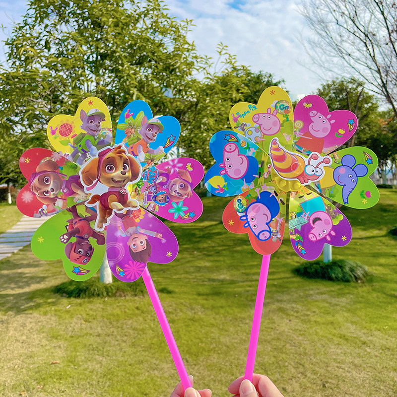 卡通风车地摊玩具幼儿园儿童礼物户外活动道具动物七彩塑料小风车,淘宝优惠券,粉丝福利购,淘宝优惠卷