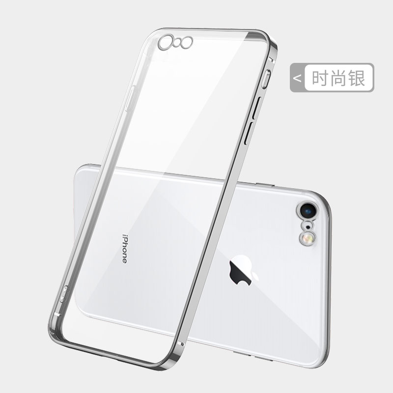 苹果6splus手机壳秒变12电镀直边6Plus硅胶iPhone7软壳iP8超薄透明外壳8Plus全包防摔六七八男6女SE二三代壳-图3