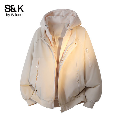 班尼路工装棉服男冬季2025新款美式潮牌青少年保暖连帽棉衣外套E - 图1