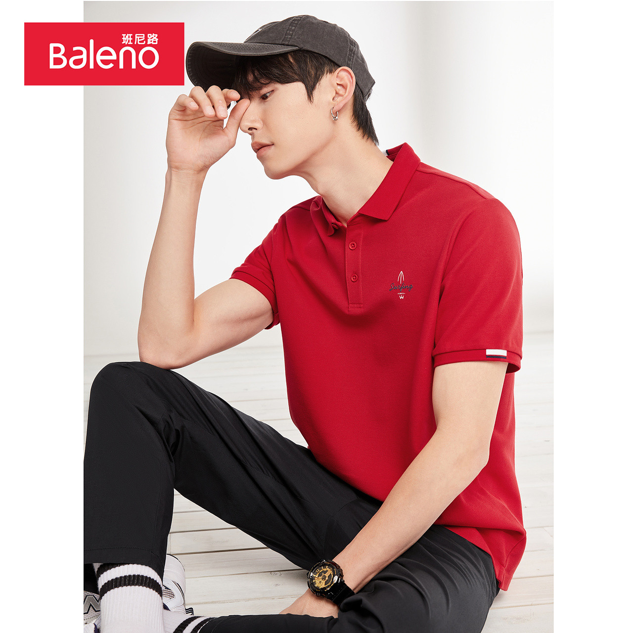 班尼路夏季新款日系男潮牌polo衫 baleno班尼路Polo衫