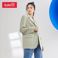 Блэйзер 班尼路2021春秋新款韩版时尚休闲女西装外套长袖纯色直筒外衣上衣 Baleno