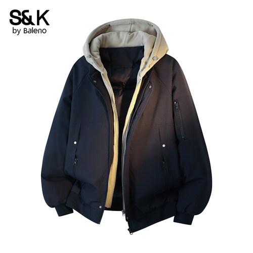 班尼路工装棉服男冬季2025新款美式潮牌青少年保暖连帽棉衣外套E - 图0