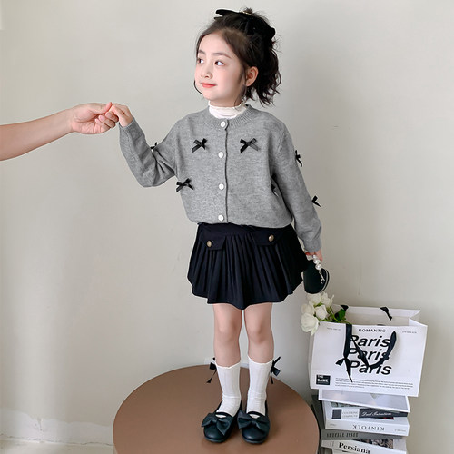 女童开衫毛衣春装2026新款儿童上衣超好看小女孩早春穿搭针织外套 - 图1