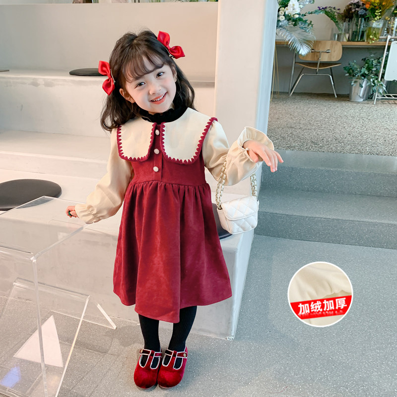 女童连衣裙春秋2026新款宝宝衣服拜年服小女孩裙子儿童加绒公主裙,淘宝优惠券,粉丝福利购,淘宝优惠卷