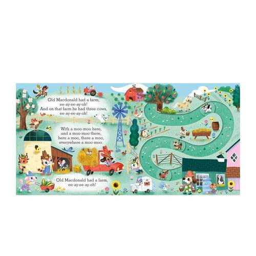 【预售】【滑条歌谣书】王老先生有块地 咿呀咿呀哟 Old Macdonald had a Farm 英文进口原版儿童趣味 - 图1