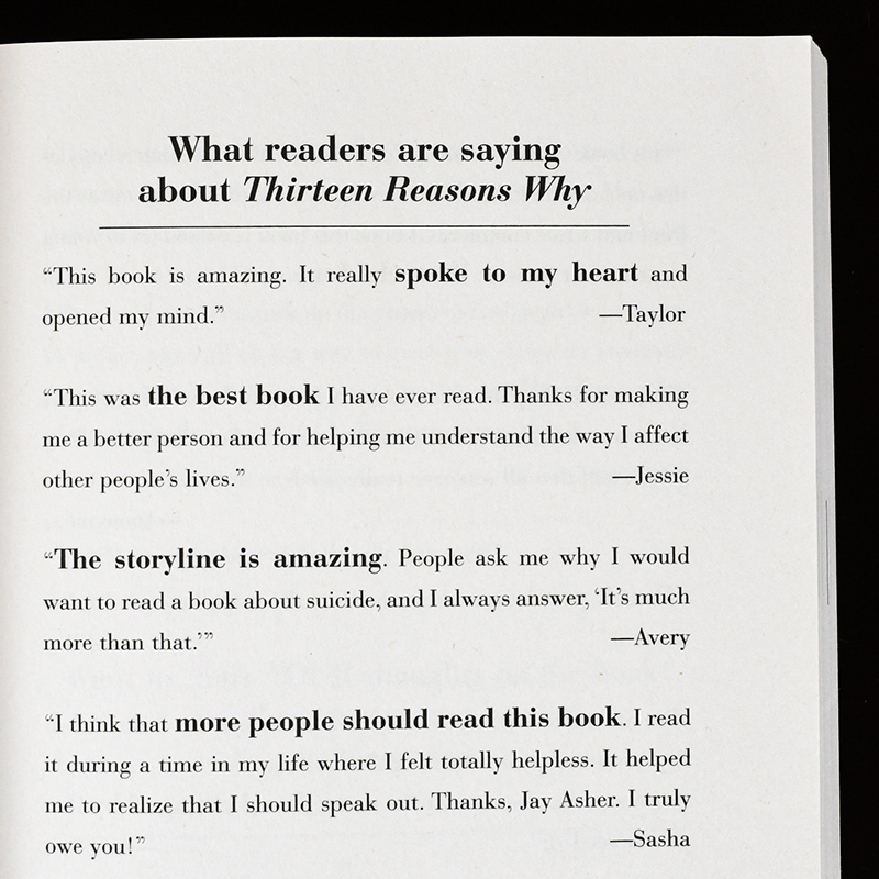 【现货】 英文13 Reasons Why-Jay Asher 十三个理由 13个原因 汉娜的遗言 同名热播美剧 外国校园青春同名小说 by Jay Asher 艾雪 - 图2