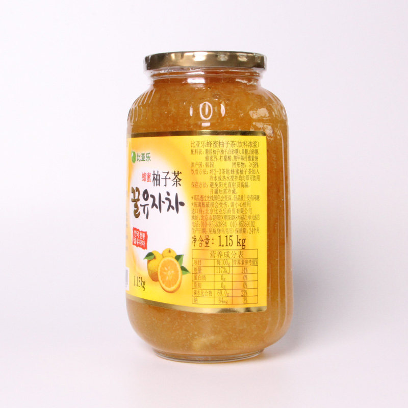 比亚乐柚子茶罐装1150g韩国冲饮 博瓦纳食品蜂蜜果味茶