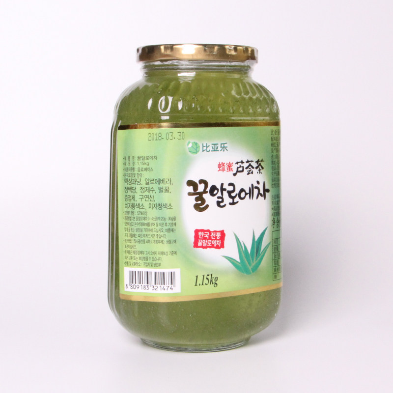 比亚乐芦荟茶1150g韩国进口酱冲饮 博瓦纳食品蜂蜜果味茶