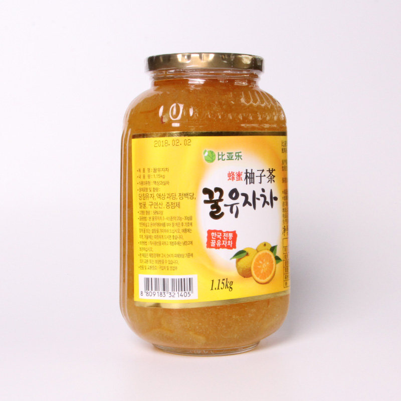 比亚乐柚子茶罐装1150g韩国冲饮 博瓦纳食品蜂蜜果味茶