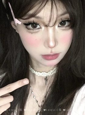 合金项链 爱心十字架项链女小众设计感2025新款锁骨链蕾丝choker