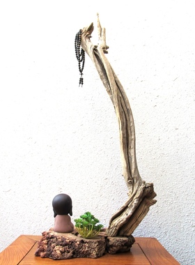 千年胡杨风化老木原木随形根艺摆件自然禅意艺术创意家居收藏饰品