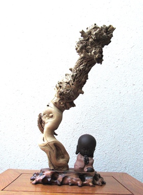 千年胡杨风化老木原木随形根艺摆件自然禅意艺术创意家居收藏饰品