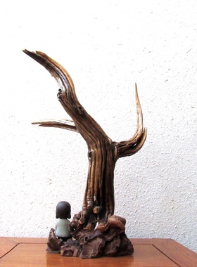 千年胡杨风化老木原木随形根艺摆件自然禅意艺术创意家居收藏饰品