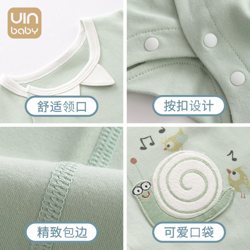 婴儿连体衣秋冬纯棉套装长袖睡衣新生儿衣服初生男女宝宝哈衣爬服 - 图3