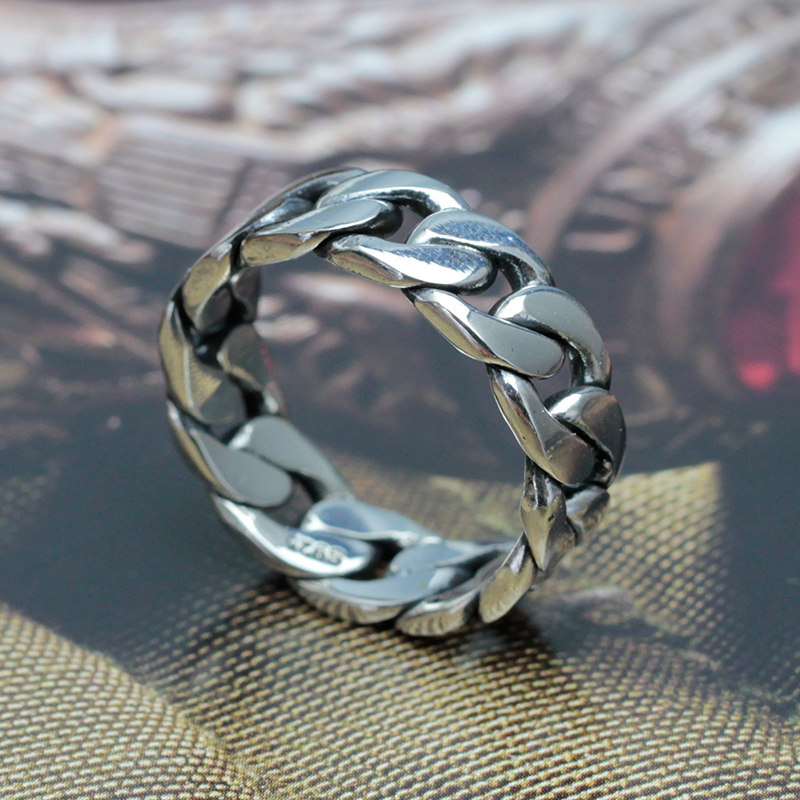 ruibeila925银链条男女情侣银戒指 ruibeila戒指/指环