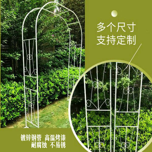 爬藤架欧式拱形花架月季植物花支架藤架牵引铁线莲爬藤架户外拱门 - 图0