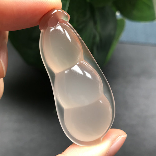 Melinda/梅林达【凝霞】天然南红玛瑙吊坠冰飘俏色福豆连中三元女 - 图2