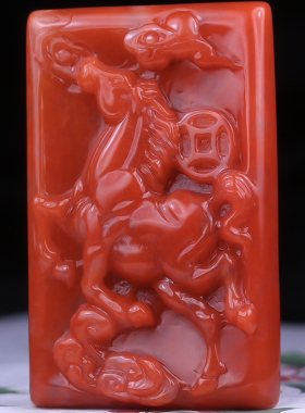 梅林达旗舰店天然南红玛瑙吊坠